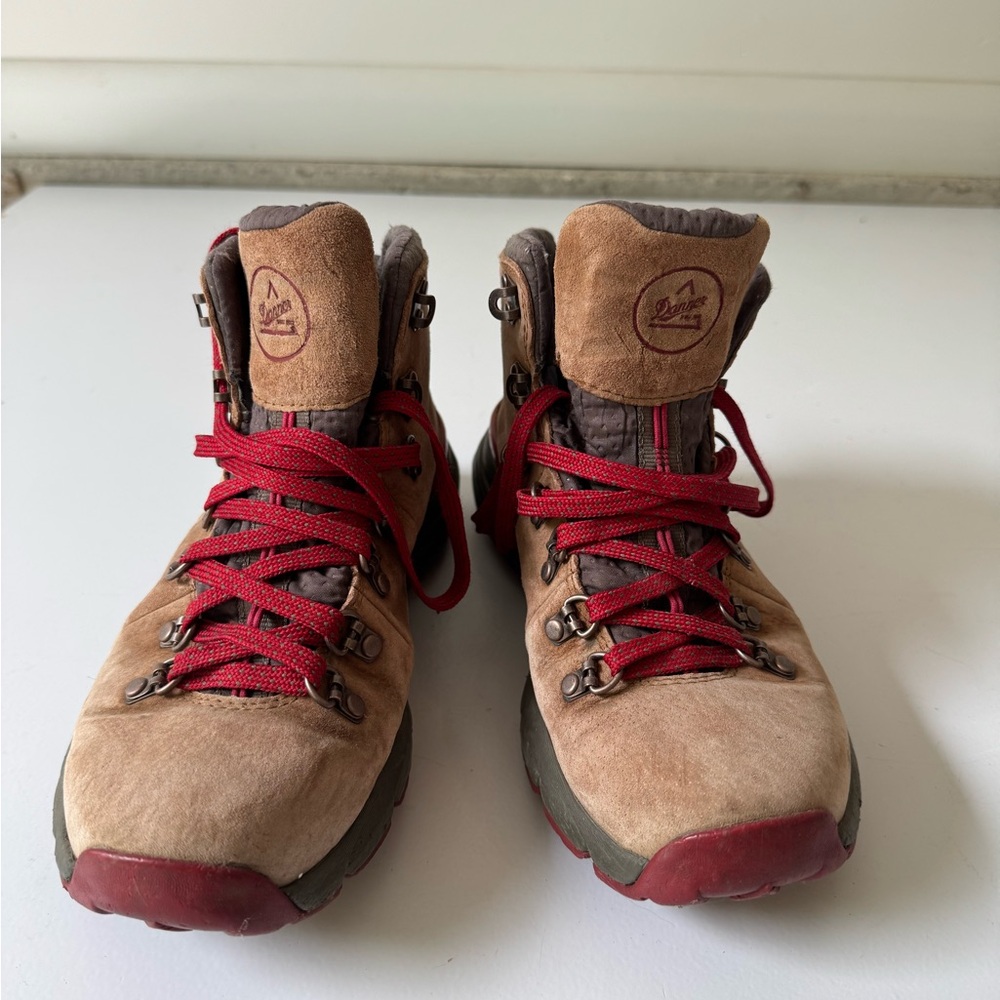 Danner Brown Hiking Boots with Red Accents